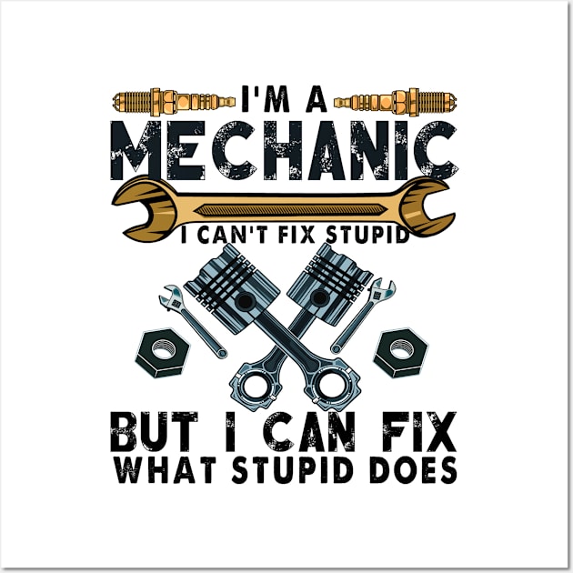 Funny Mechanic For Men Dad Car Auto Diesel Automobile Garage Wall Art by The Design Catalyst